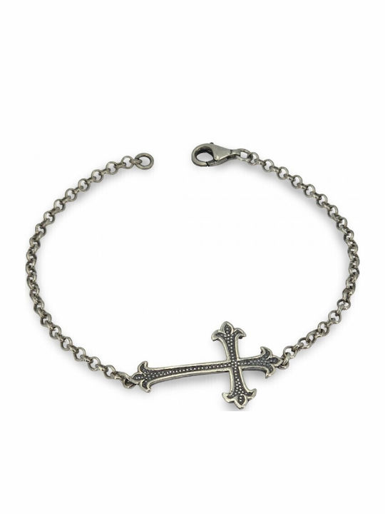Herren Armband mit Kreuz-Design aus Silber
