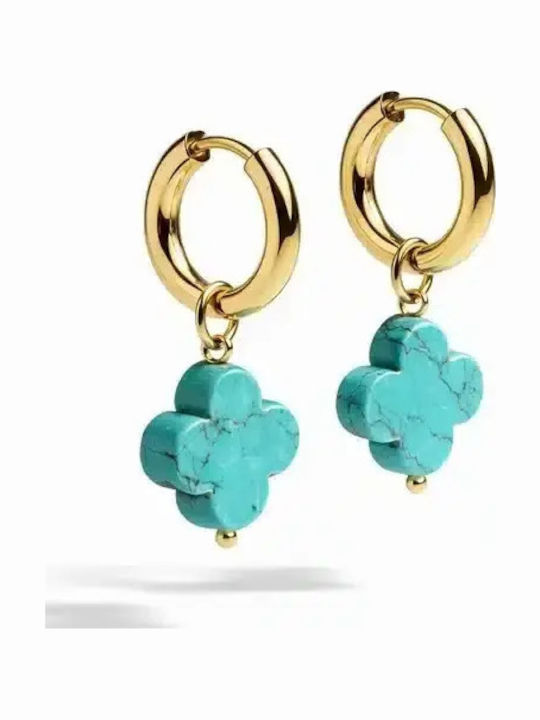 Ohrringe Duestelle Italia Türkis Kleeblatt Ohrhänger – Ohrhänger 18 Mm Türkis Kleeblatt Ds0372