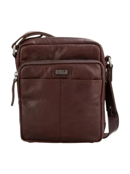 Leather Men's Shoulder / Crossbody Bag Brown