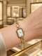 Women's Watch Battery with Stainless Steel Bracelet Gold/White