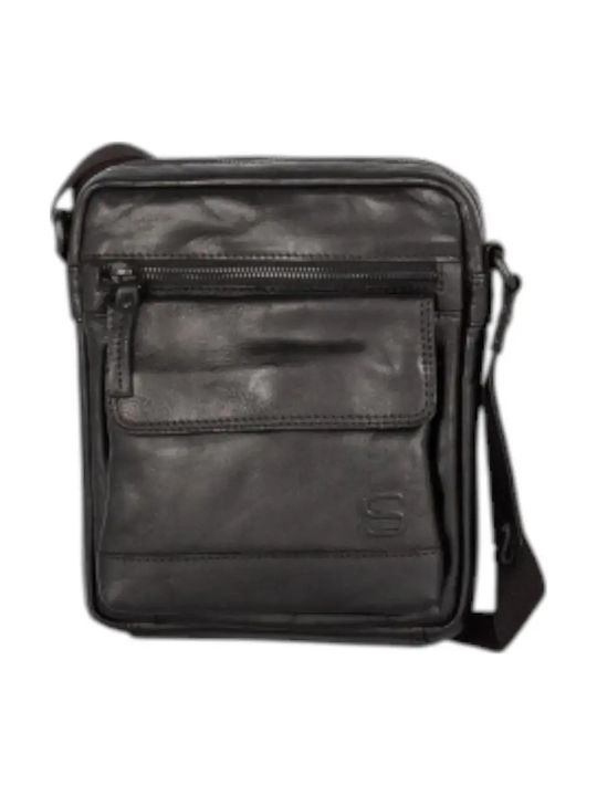 Leather Men's Shoulder / Crossbody Bag Black