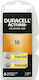 Duracell Hearing Aid Batteries 10 Blister 6 Pcs