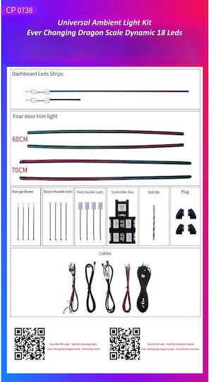 Bizzar Innenraum-Dekorationsbeleuchtung Für Autos Universelles Ambient-Licht-Kit Panel Trim