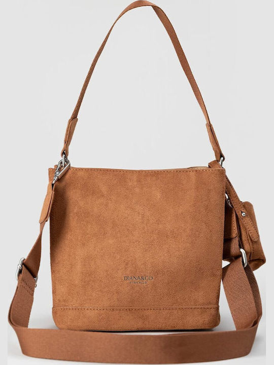 Damenhandtasche / Crossbodytasche aus Wildleder Camel