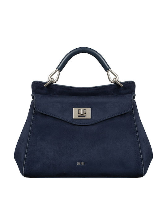 Γυναικεία Τσάντα Χιαστί / Χειρός Suede Navy Μπλε