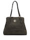 Leder Damen Schultertasche Wildleder Khaki