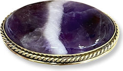 Amethyst Chevron Καπουσόν Οβάλ 37x25mm
