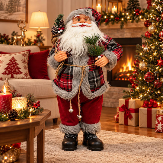 Dekorativer Stoff-Weihnachtsmann 60cm