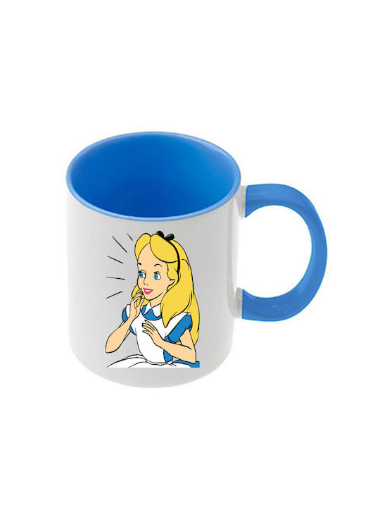 Alice Blaue Tasse Mit Griff Innen