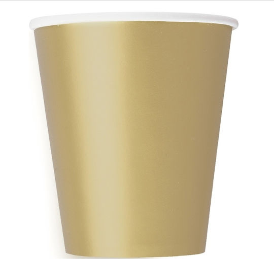 Ποτήρια Χάρτινα 266ml Χρυσό Gold 8 Τεμ