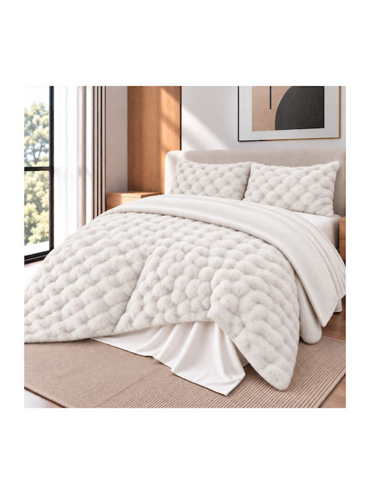 Saray Home Sherpa Comforter Set Super King 220x...