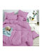 To megalo pazari King Size Bettlaken mit Gummibettlaken 220x240cm Flieder (4 Stück)