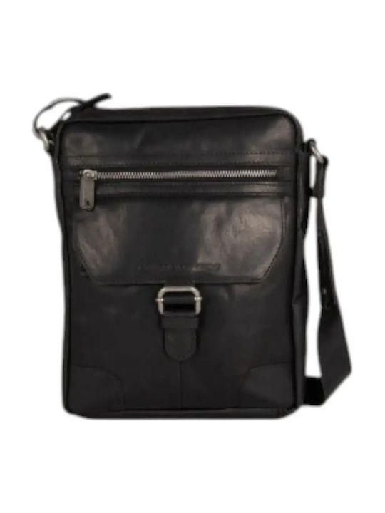 Leather Men's Shoulder / Crossbody Bag Black