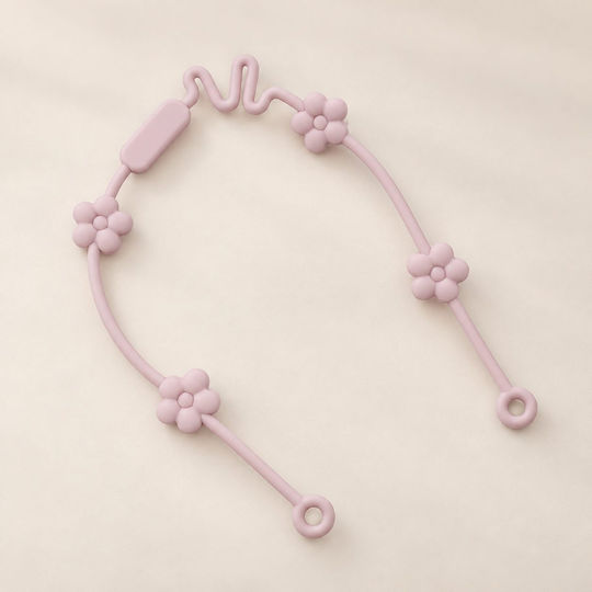 abo Schnullerzubehör Kette aus Silikon Rosa