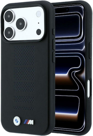 BMW M Blau Perfo Metall Logo Magsafe Handyhülle iPhone 18 Pro / 17 Pro Schwarz