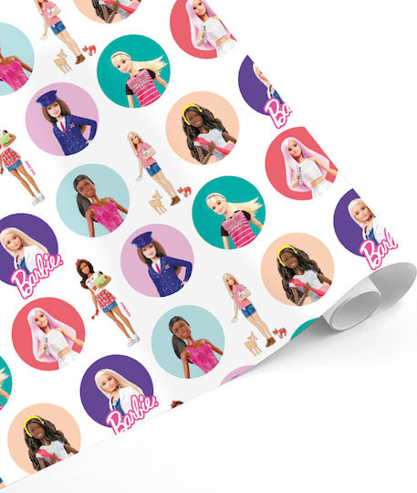 Опаковъчна Хартия за Подарък с Тема Barbie 30x15см