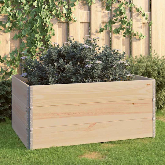 vidaXL Garden Fencing Supplies Flower Bed made of Wood 80x120x19 cm 3 Pieces