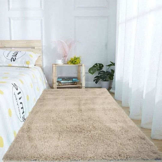 To megalo pazari Schlafzimmer-Teppichsets Zottelig Beige TMP-4792 3Stücke