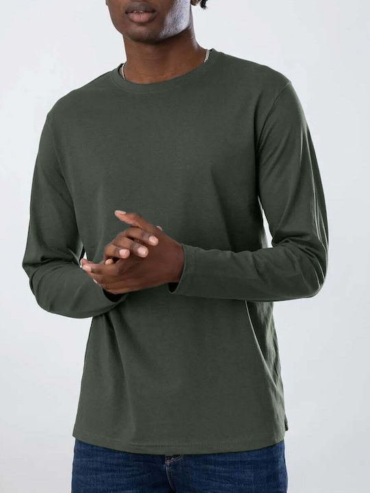 Ansin Long Sleeve Khaki Blouse
