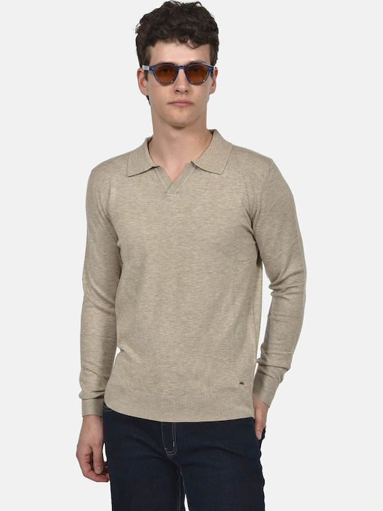 Berto Lucci Beige Polo Blouse