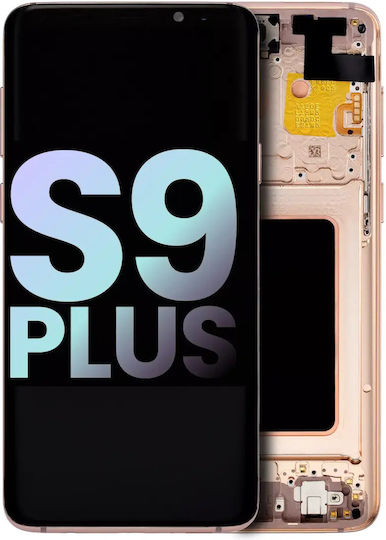 OLED Ersatzbildschirm für Samsung Galaxy S9 Plus mit Rahmen Sunrise Gold