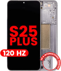 Oled Assembly Frame Samsung Galaxy S25 Plus 5g Us & International Version Aftermarket Plus 120hz Silver Shadow
