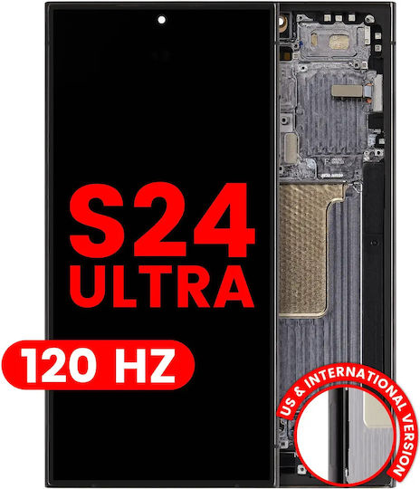 OLED модул с рамка Samsung Galaxy S24 Ultra US & International Version Aftermarket Plus 120Hz Titanium Black