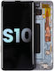 Oled Ersatzbildschirm mit Rahmen Samsung Galaxy S10 Service Pack Prisma Blau
