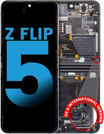 Inner Oled Assembly Frame Samsung Galaxy Z Flip 5 5g Us & International Aftermarket Graphite