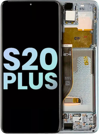 Oled Assembly Frame Samsung Galaxy S20 Plus 5g Service Pack Cloud White