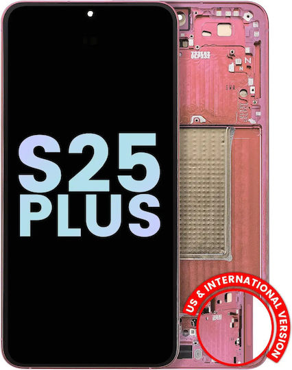 Oled Asamblare Cu Ramă Samsung Galaxy S25 Plus 5g Versiune US și Internațională Service Pack Roșu Coral
