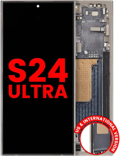 OLED Ersatzbildschirmrahmen Samsung Galaxy S24 Ultra Us & Internationale Version Aftermarket Plus Titan-Grau