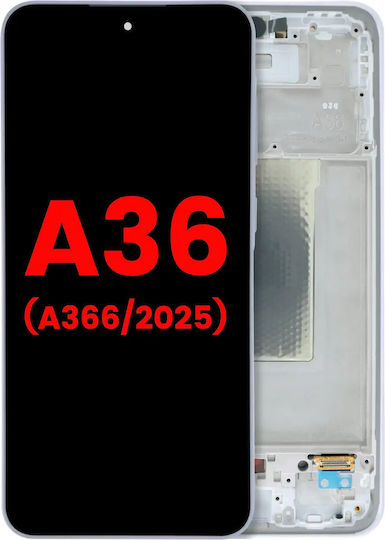 Oled Ersatzbildschirm mit Rahmen Samsung Galaxy A36 5G A366 2025 Aftermarket Plus Lavendel