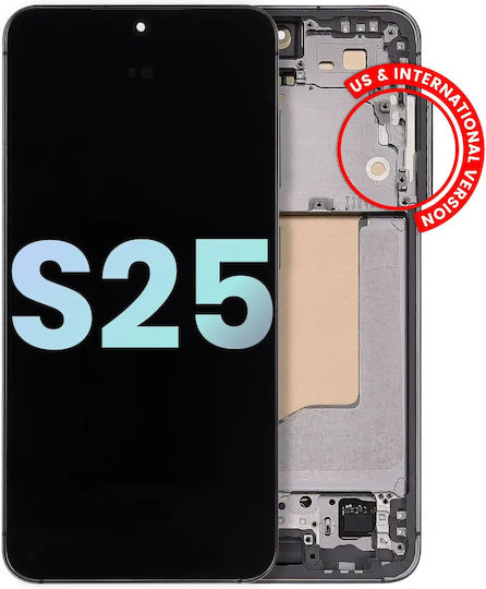 OLED Montage Rahmen Samsung Galaxy S25 5G Silber Shadow
