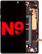 OLED Ersatzbildschirm für Samsung Galaxy Note 9 mit Rahmen Plus Mitternachts-Schwarz