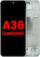 Oled Asamblare Cu Ramă Samsung Galaxy A36 5G A366 2025 Aftermarket Plus Alb