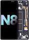 Oled Assembly cu ramă Samsung Galaxy Note 8 Service Pack Negru Midnight