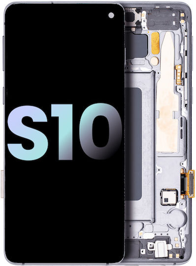 Oled Assembly cu ramă Samsung Galaxy S10 Service Pack Prism Ceramic Negru