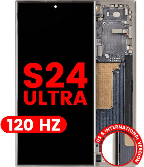 Ansamblu OLED cu ramă Samsung Galaxy S24 Ultra versiunea US și internațională aftermarket Plus 120hz Gri Titan