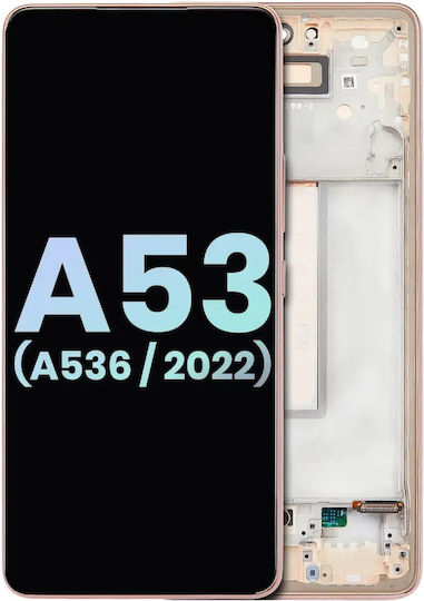 OLED Ersatzbildschirm mit Rahmen Samsung Galaxy A53 5G A536 2022 Service Pack Pfirsich