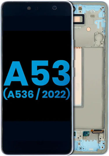LCD Assembly Frame Samsung Galaxy A53 5g A536 2022 Без сензор за пръстов отпечатък Aftermarket Incell Син