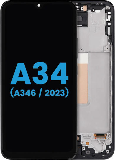 Lcd Asamblare cu Ramă Samsung Galaxy A34 5g A346 2023 Aftermarket Incell Grafit