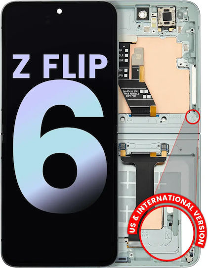 Ansamblu OLED intern cu ramă Samsung Galaxy Z Flip 6 5G US & International Service Pack mentă