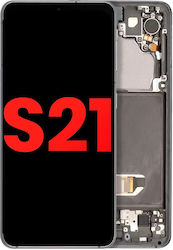 OLED Ersatzbildschirmrahmen Samsung Galaxy S21 5G Aftermarket Plus Phantom Grau
