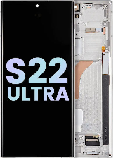 Oled Assembly Frame Samsung Galaxy S22 Ultra 5g Service Pack Phantom White