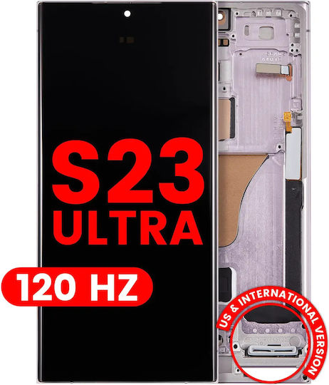 OLED Асембли Рамка Samsung Galaxy S23 Ultra US & International Aftermarket Plus 120Hz Лавандов