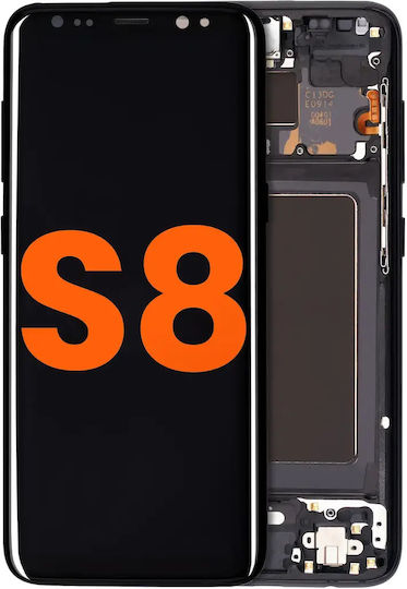 OLED Montage Rahmen Samsung Galaxy S8 Makel Grad B Mitternachts-Schwarz