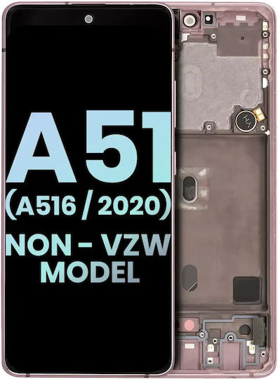 Oled Assembly Frame Samsung Galaxy A51 5g A516 2020 Non-verizon 5g Uw Frame Service Pack Prism Cube Pink