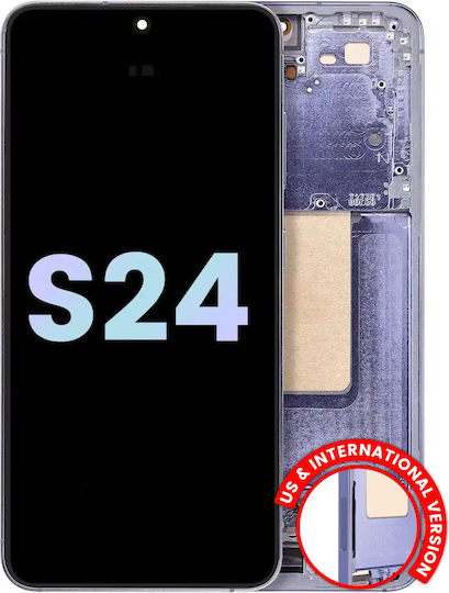 Oled Asamblare Cu Ramă Samsung Galaxy S24 5g Versiune US și Internațională Service Pack Violet Cobalt