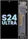 OLED Ersatzbildschirm mit Rahmen Samsung Galaxy S24 Ultra Service Pack Titanium Schwarz